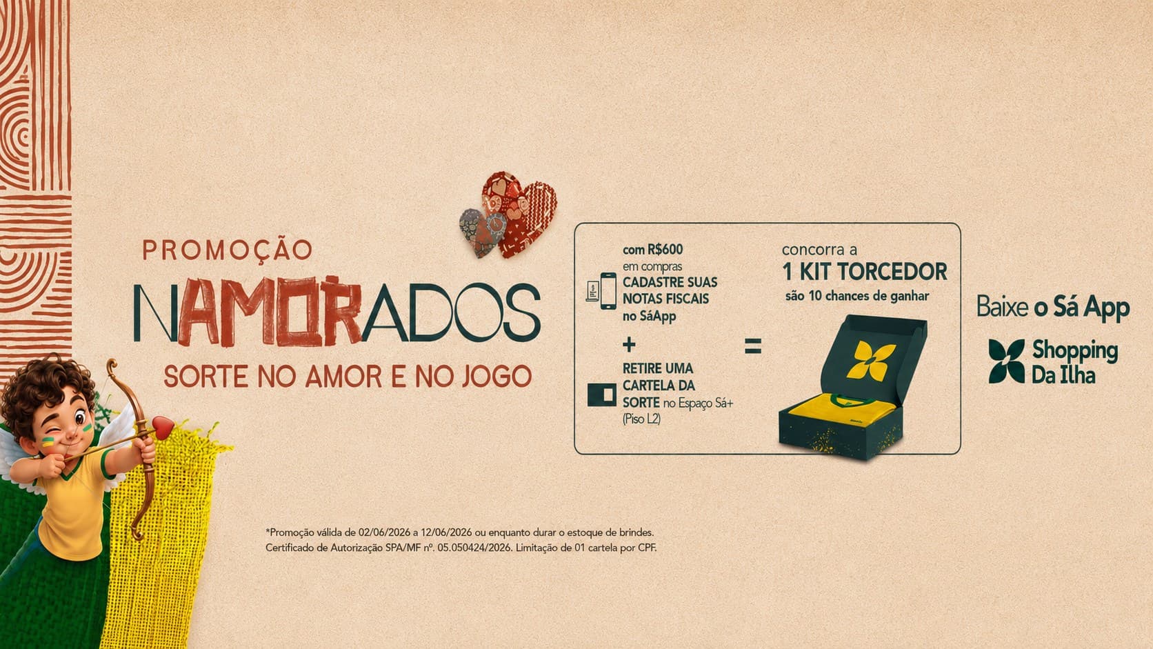 Imagem do Banner Promoção Namorados Sorte no Amor e no Jogo